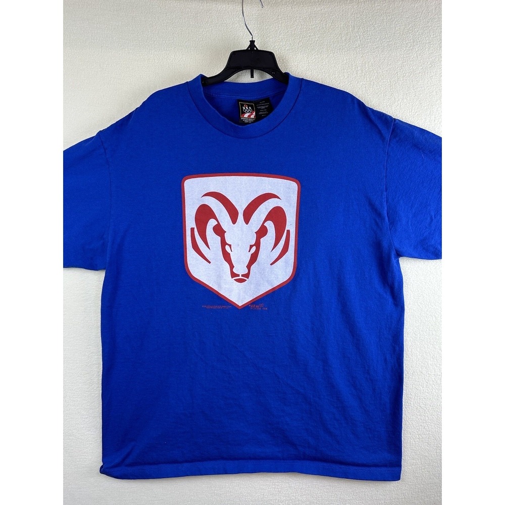 Vintage 1998 Dodge Ram T-Shirt Mens XL Blue USA Olympics Graphic Single Stitch